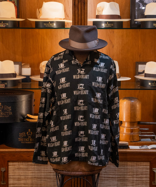 "SILK HAT"Cotton Open Collar L/S SHIRT