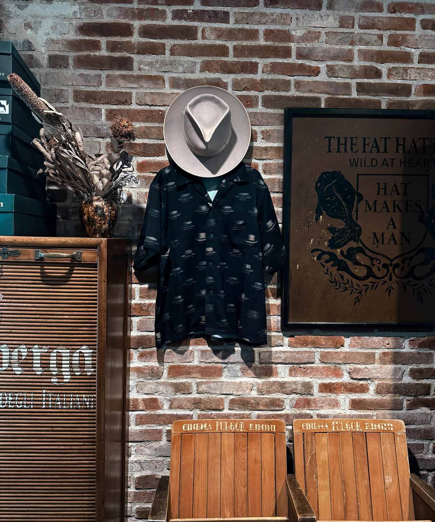 Hat Pattern Open Collar Shirt S/S Shirts 8251001
