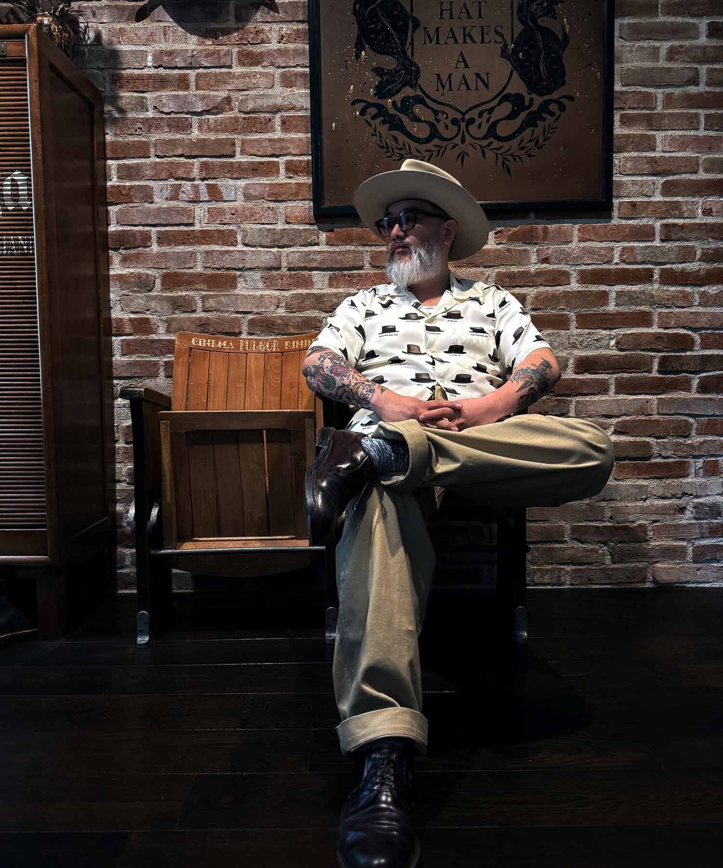 Hat Pattern Open Collar Shirt S/S Shirts 8251001