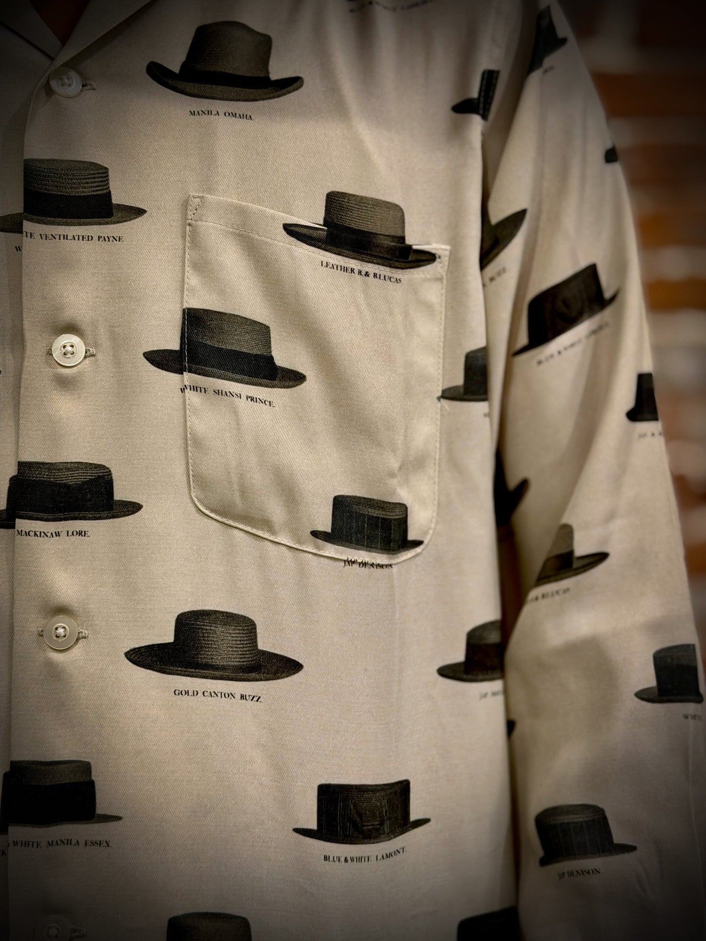 Hat Pattern Open Collar L/S Shirts 8253003