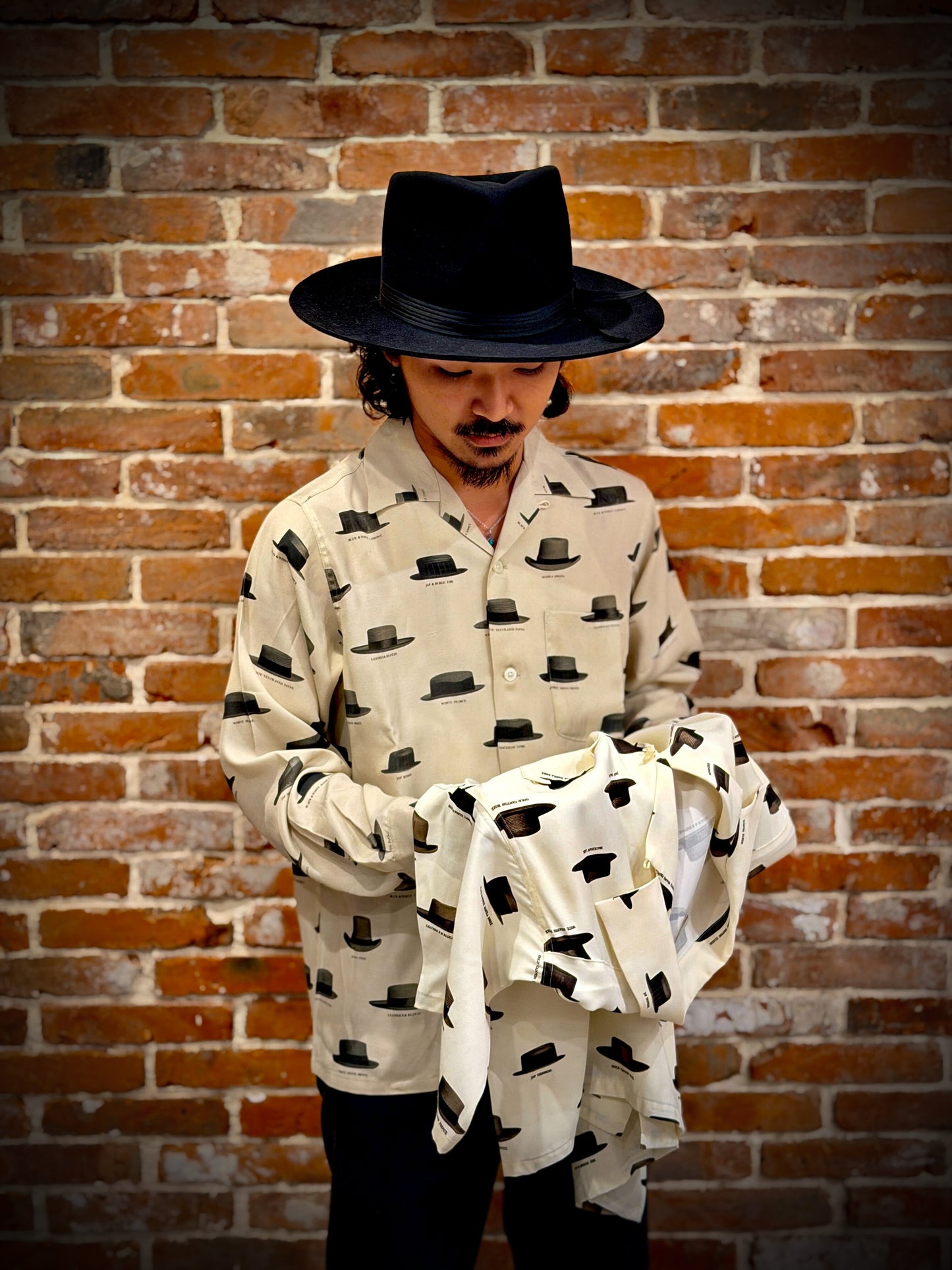 Hat Pattern Open Collar L/S Shirts 8253003
