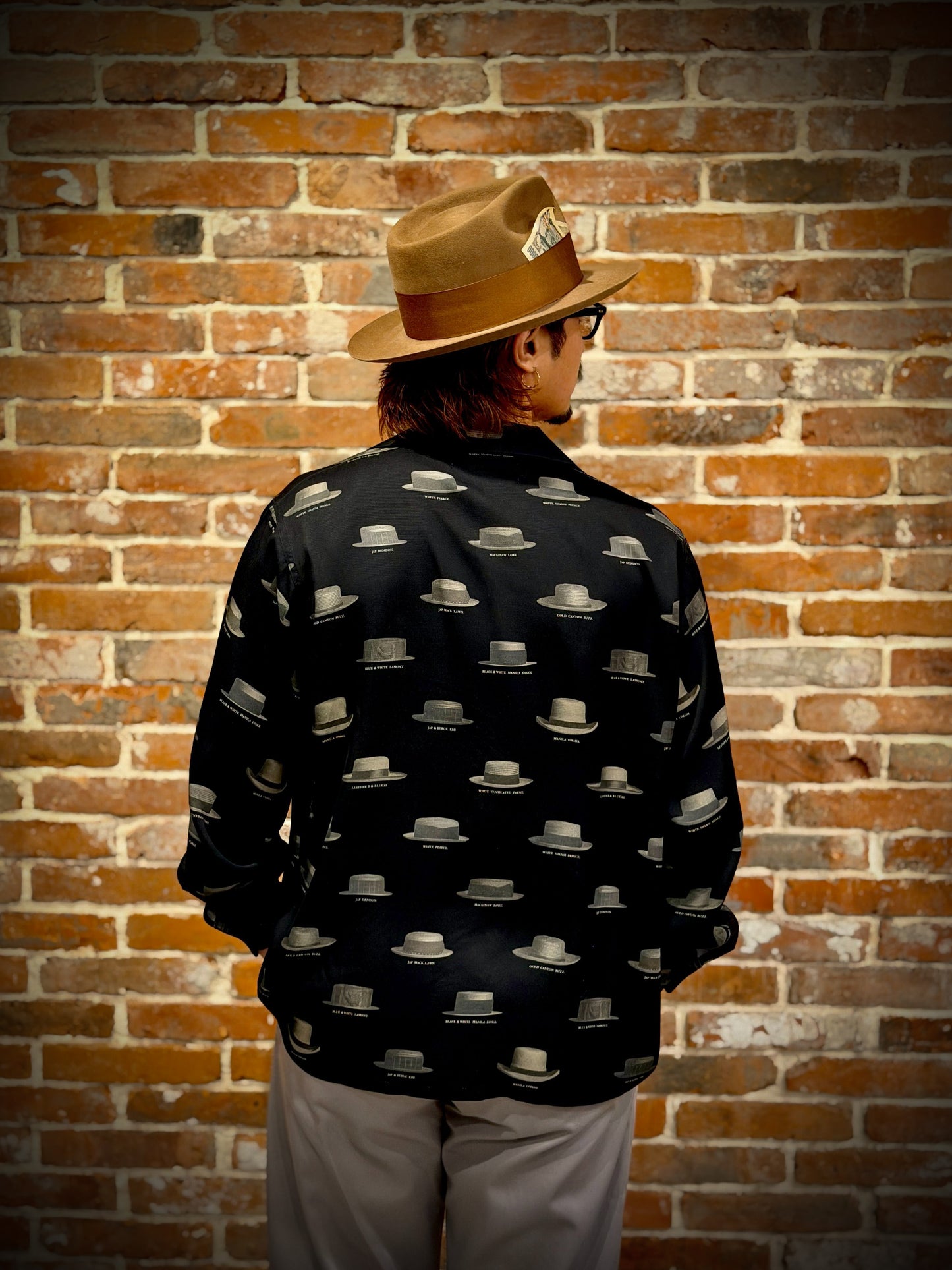 Hat Pattern Open Collar L/S Shirts 8253003