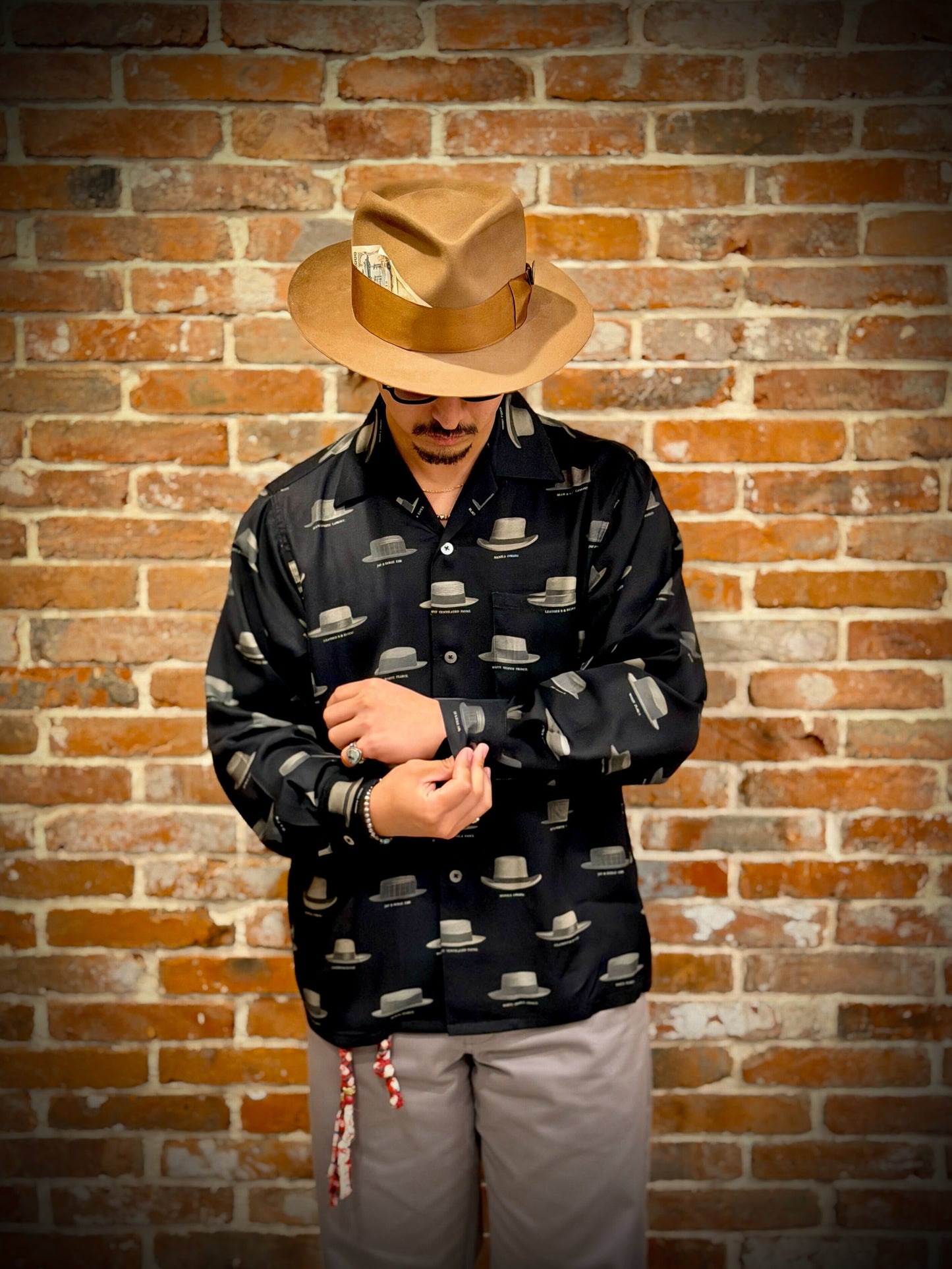 Hat Pattern Open Collar L/S Shirts 8253003