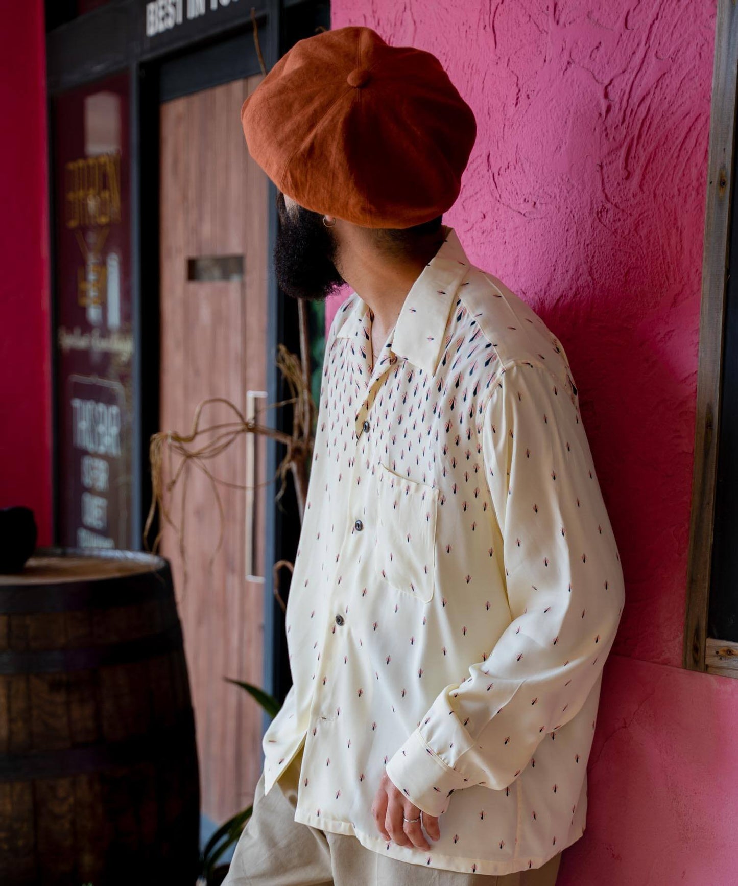 1950's Rayon L/S Shirt Atomic