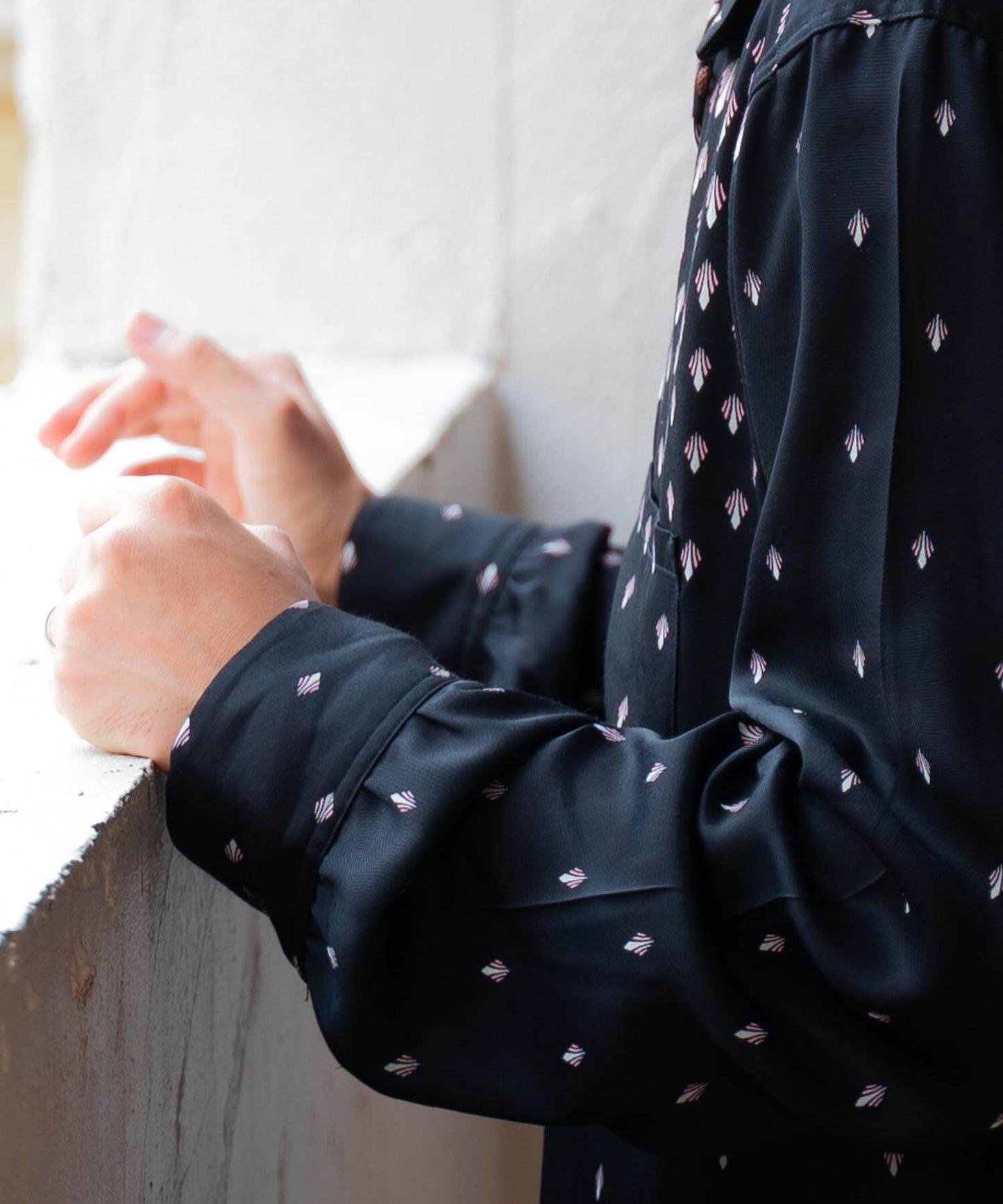 1950's Rayon L/S Shirt Atomic