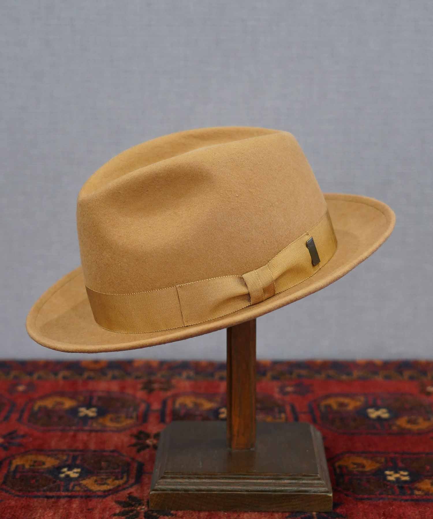 SHIKIBUN　KAMILAVKAブラウンウールハット ビガリ ポークパイハット GAMBLER WOOL（ガンブレール ウール