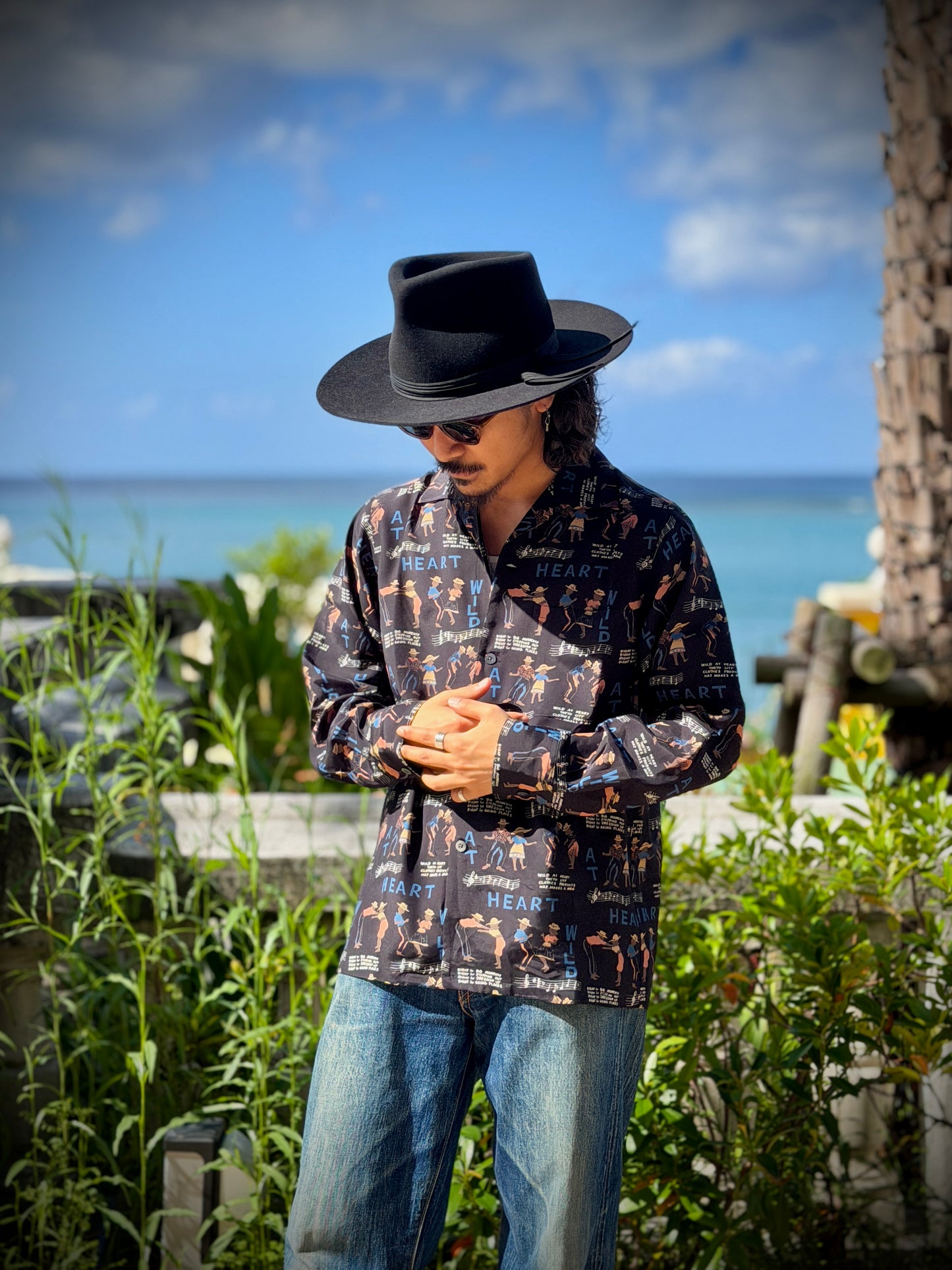 "SKA" Open Collar L/S Shirt 8253007