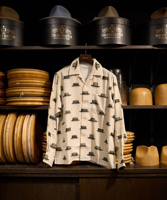 Hat Pattern Open Collar L/S Shirts