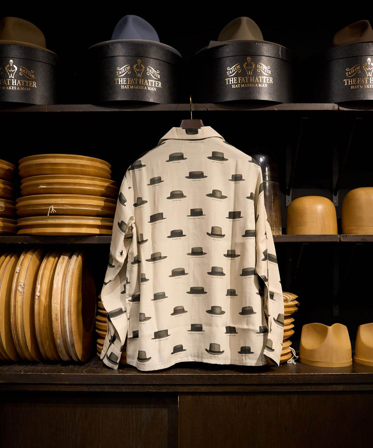 Hat Pattern Open Collar L/S Shirts