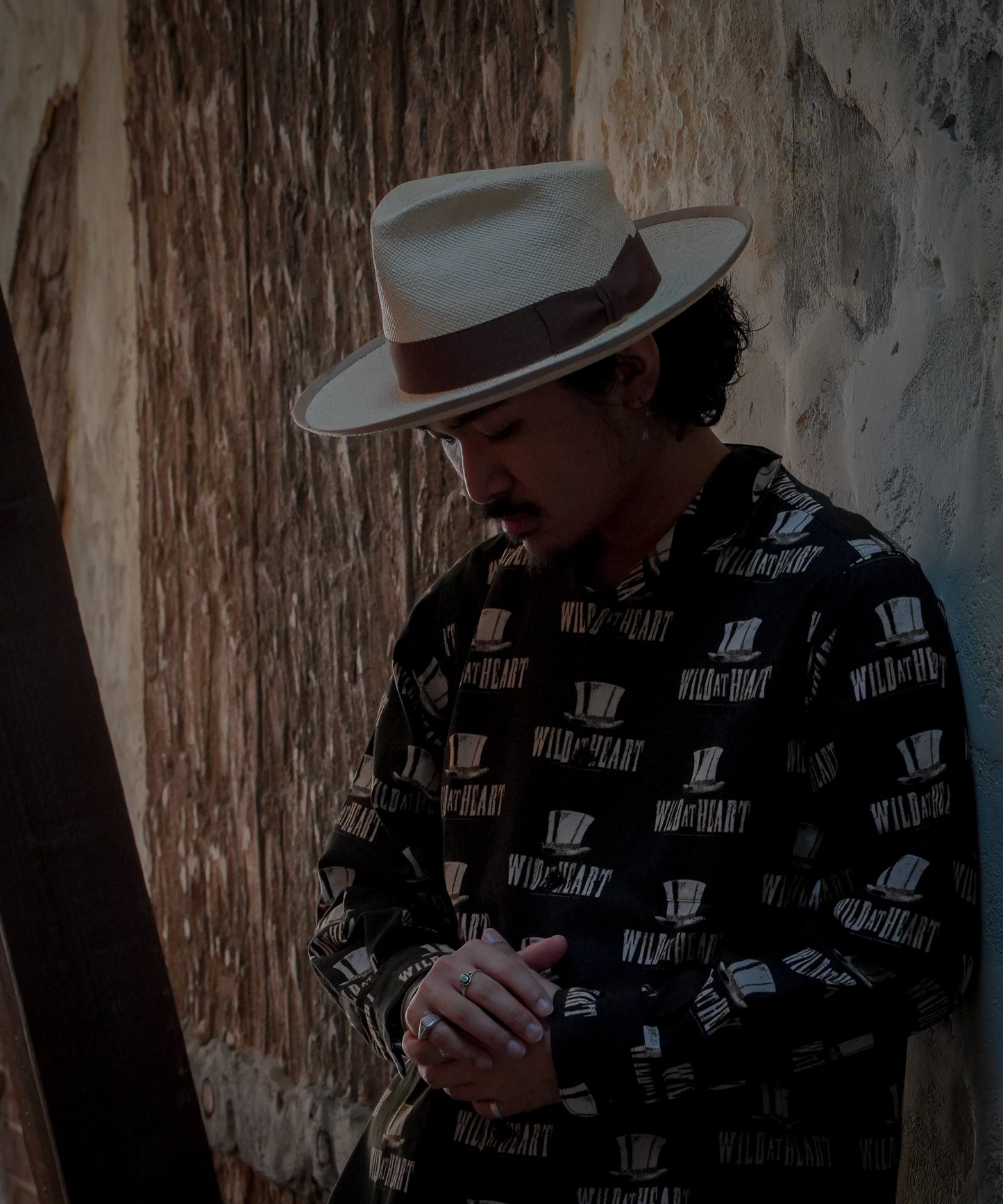 "SILK HAT"Cotton Open Collar L/S SHIRT