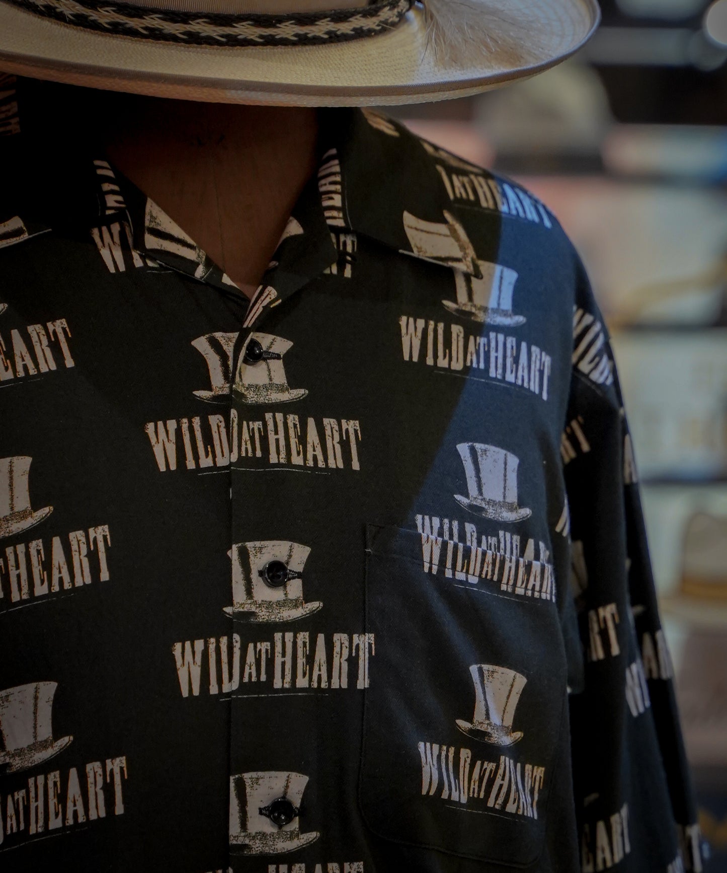 "SILK HAT"Cotton Open Collar L/S SHIRT