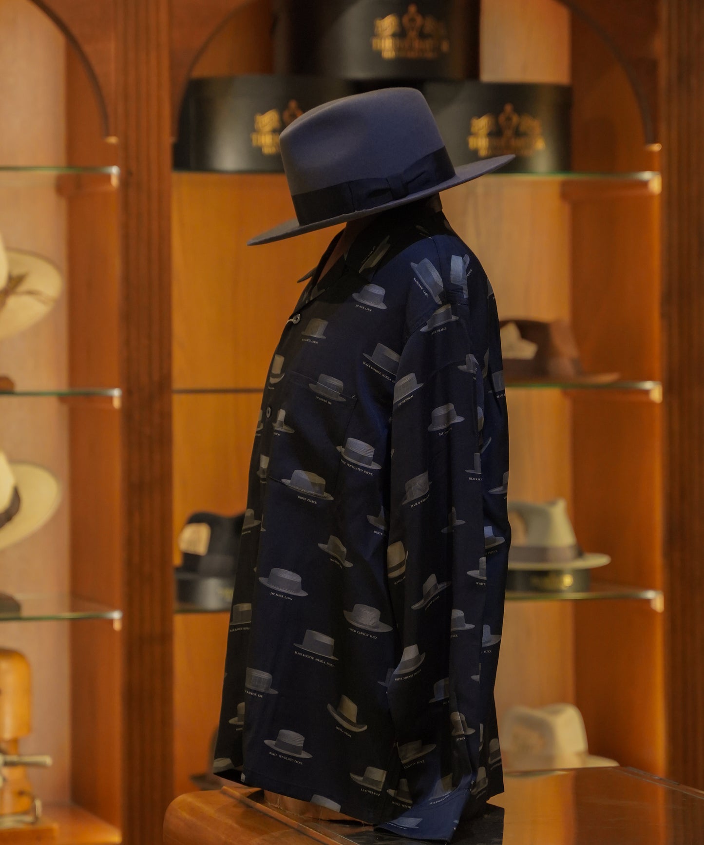 Hat Pattern Open Collar L/S Shirts 8253003