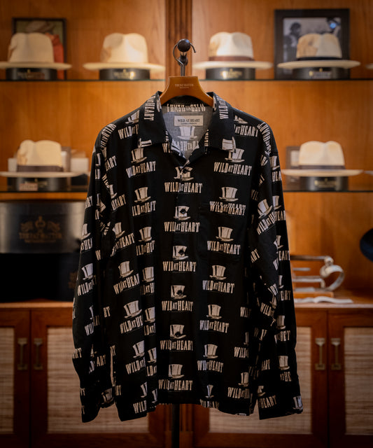 "SILK HAT"Cotton Open Collar L/S SHIRT