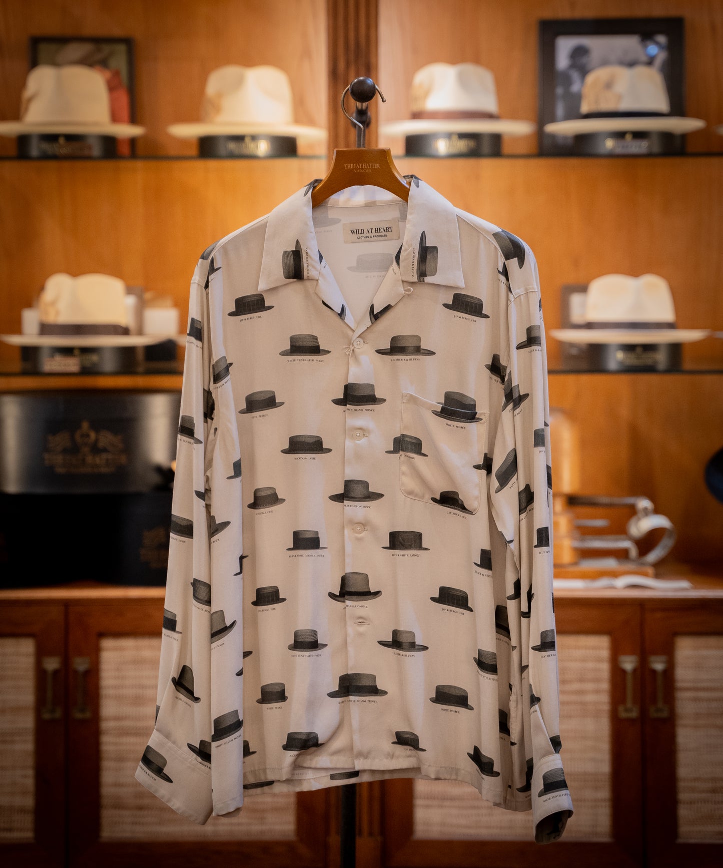 Hat Pattern Open Collar L/S Shirts
