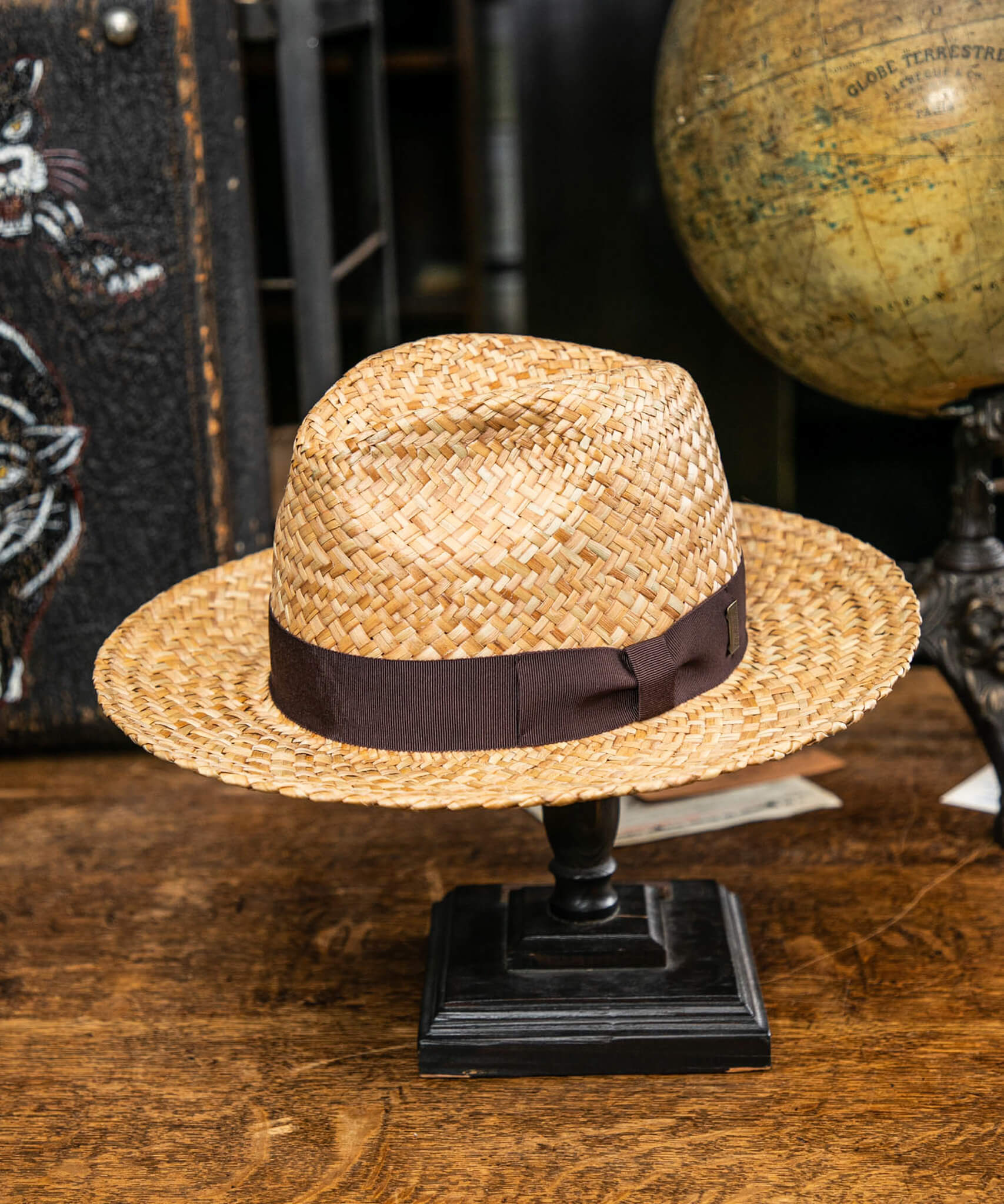 fat hatter Mr fatman Straw Hat BLACK L